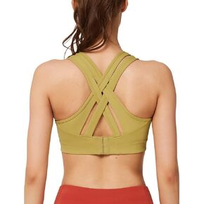Yvette Women High Impact Sports Bras Criss Cross Back Sexy Running Bra for Plus Size, 57A, L(AC)