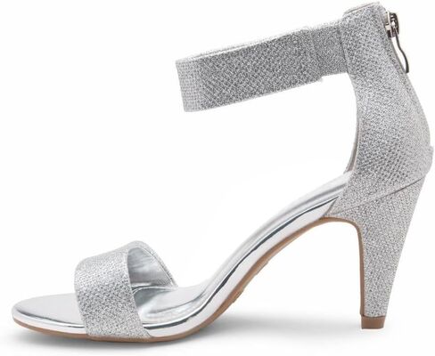 Herstyle Womens RROSE Chunky Low Heels Open Toe Ankle Strap Heeled Sandals with Back Zipper Dressy Pumps Shoes for Wedding Prom Party Office in Kuwait