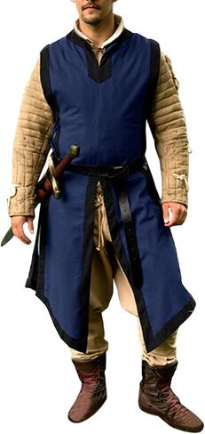Gafeng Men's Medieval Costume Renaissance Templar Tunic Viking Knight Halloween Vintage Surcoat Warrior Robe in Kuwait