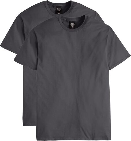 Hanes Men's Nano Premium Cotton T-Shirt (Pack of 2), Black, X-Large in Kuwait