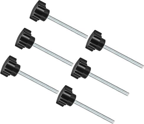 Star Clamping Knobs, M8 x 20mm Male Thread 30mm Head, Plastic Thumb Screw Grip Hand Knobs Threaded Bolt Black - (Applications: for Lathe Machinery), 6-Pieces in Kuwait