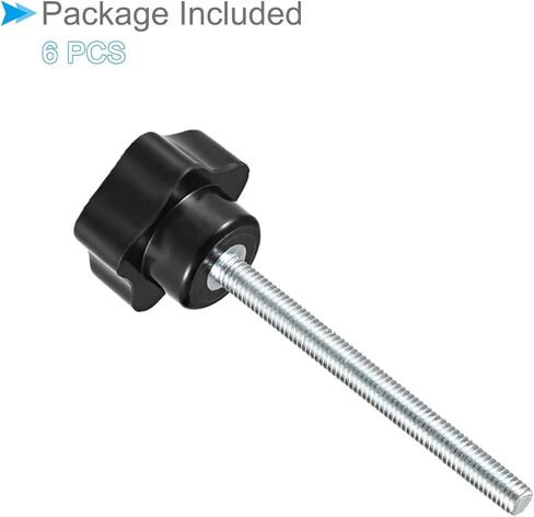 Star Clamping Knobs, M8 x 20mm Male Thread 30mm Head, Plastic Thumb Screw Grip Hand Knobs Threaded Bolt Black - (Applications: for Lathe Machinery), 6-Pieces in Kuwait
