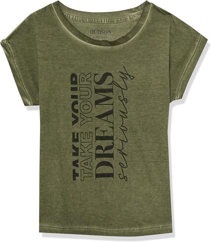 HUDSON Girls' Short Sleeve Patterned Tee, Relaxed Fit Jersey T-Shirt with Crewneck in Saudi Arabia