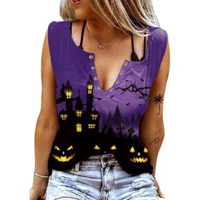 Tank Top for Women Sexy V Neck Casual Basic Tops Tie Dye Sleeveless Shirts with Ring Hole Country Music Style T-Shirts