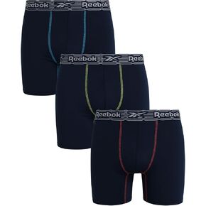Reebok Men's 3 Pack Performance Quick Dry Moisture Wicking Boxer Briefs