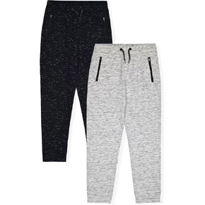 TONY HAWK Boys 2-Pack Fleece Jogger Sweatpants with Zipper Pockets Pull on Pants for Kids