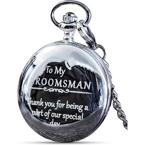 FJ FREDERICK JAMES Father of The Groom Gifts - Engraved 'Father of The Groom' Pocket Watch - Wedding Gifts for Father of The Groom from Groom & Bride