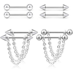 Dyknasz 316L الجراحية الصلب سلسلة استرخى الحلمة درع خواتم 14G Nipplering الحديد ثقب المجوهرات للنساء الرجال