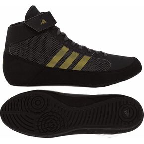 adidas Men's HVC Wrestling Shoes, Black/Charcoal/Metallic Gold, 7.5