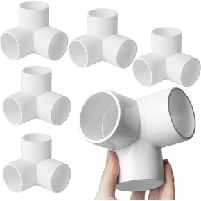 6Pack PVC Fittings 1-1/2Inch 5 Way, Furniture Grade PVC Elbow Fittings for 1-1/2Inch PVC Pipe, PVC Pipe Fitting Connector for Build PVC Structures Garden Enclosures Dog Agility Jumps Greenhouse