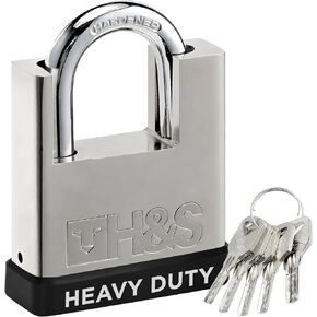 H&S High Security Padlock with Key - 60mm Pad Lock & 5 Keys - Heavy Duty Storage Unit Locker for Indoor & Outdoor