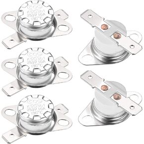uxcell KSD301 Thermostat 150°C/302°F 10A Normally Closed N.C Adjust Snap Disc Temperature Switch for Microwave,Oven,Coffee Maker 2pcs