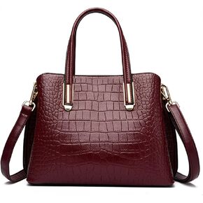 OGOLOUG Largel Capacity Leather Purses and Handbags for Women Locking Chains Shoulder Hobo Bag Satchel Ladies Crossbody Bags with Soft Pink Leather
