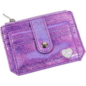 RARITYUS Women Shiny Wallet Holographic Bifold Leather Small Card Holder Coin Change Wallet Clutch Purse