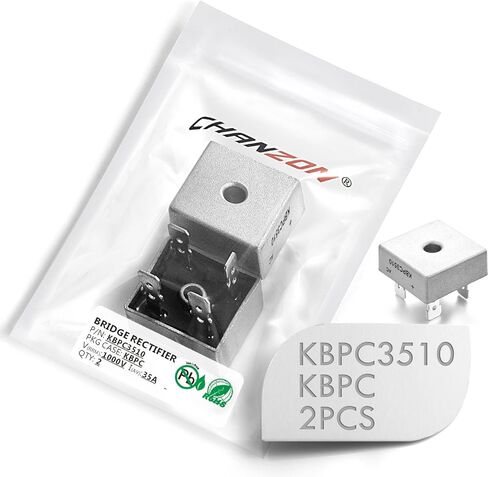 (عبوة من قطعتين) صمام ثنائي لمقوم الجسر Chanzon KBPC5010 50A 1000V KBPC مرحلة واحدة، موجة كاملة 50 أمبير 1000 فولت ثنائيات السيليكون الإلكترونية in Kuwait