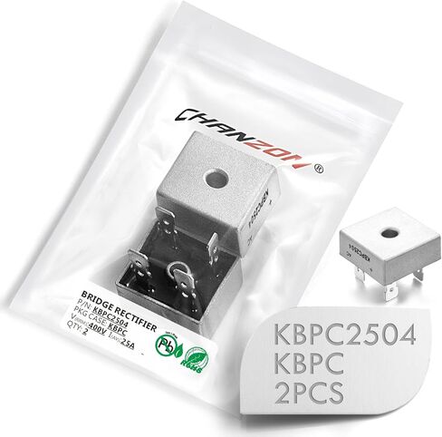 (عبوة من قطعتين) صمام ثنائي لمقوم الجسر Chanzon KBPC5010 50A 1000V KBPC مرحلة واحدة، موجة كاملة 50 أمبير 1000 فولت ثنائيات السيليكون الإلكترونية in Kuwait