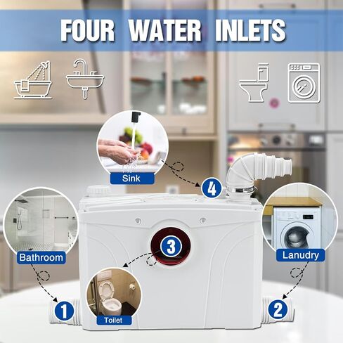 EXTRAUP 600W Macerator Sewerage Sump Pump Waste Water Marine Toilet Disposal Laundry in Kuwait