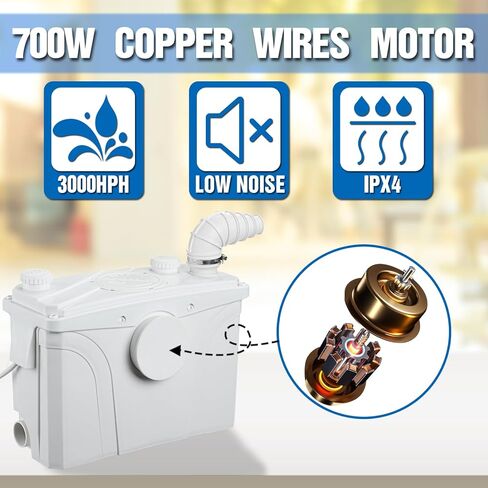 EXTRAUP 600W Macerator Sewerage Sump Pump Waste Water Marine Toilet Disposal Laundry in Kuwait