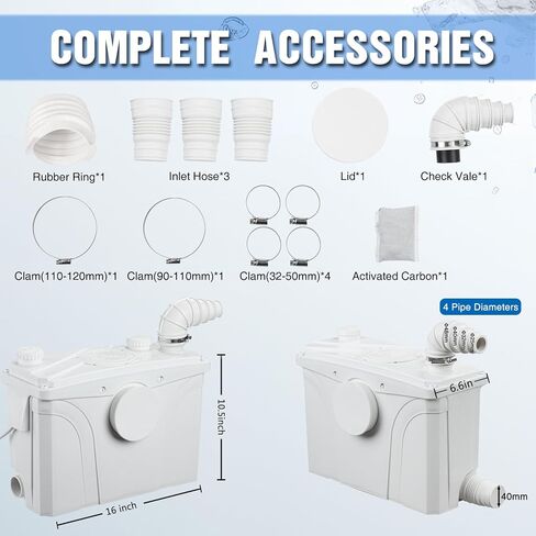 EXTRAUP 600W Macerator Sewerage Sump Pump Waste Water Marine Toilet Disposal Laundry in Kuwait