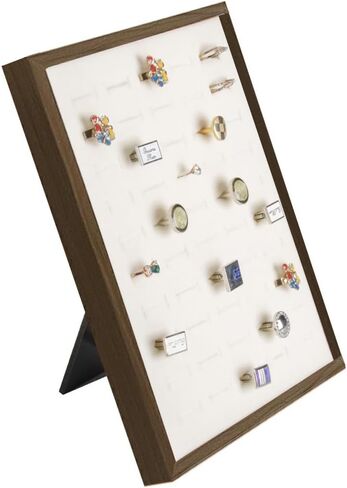 LOARNIEA Ring Display 50 Slots Ring Displays for Selling Wood Frame Velvet Ring Holder Ring Organizer Tray in Kuwait
