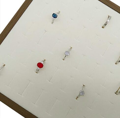 LOARNIEA Ring Display 50 Slots Ring Displays for Selling Wood Frame Velvet Ring Holder Ring Organizer Tray in Kuwait