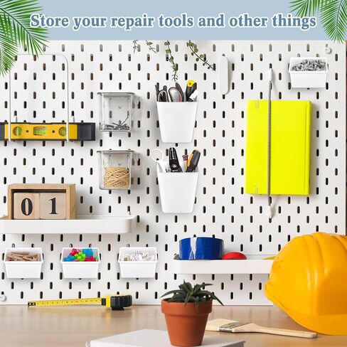 12 Pcs Pegboard Bins Pegboard Cups with Hooks Peg Board Organizer Accessories Pegboard Tool Organizer Pegboard Wall Organizer Pegboard Baskets Set for Garage Workshop Workbench Office Tools Storage in Kuwait