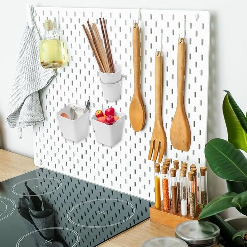12 Pcs Pegboard Bins Pegboard Cups with Hooks Peg Board Organizer Accessories Pegboard Tool Organizer Pegboard Wall Organizer Pegboard Baskets Set for Garage Workshop Workbench Office Tools Storage in Kuwait