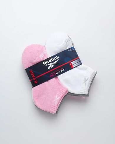 Reebok Girls' Cushioned Comfort Athletic Performance No-Show Ankle Low Cut Socks (6 Pack) in Saudi Arabia