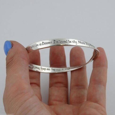 FashionJunkie4Life 925 Sterling Silver Religious Bangle Bracelet in Kuwait