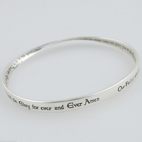 FashionJunkie4Life 925 Sterling Silver Religious Bangle Bracelet in Kuwait