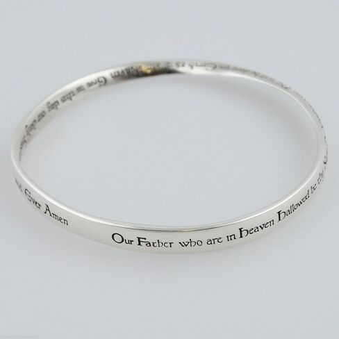 FashionJunkie4Life 925 Sterling Silver Religious Bangle Bracelet in Kuwait