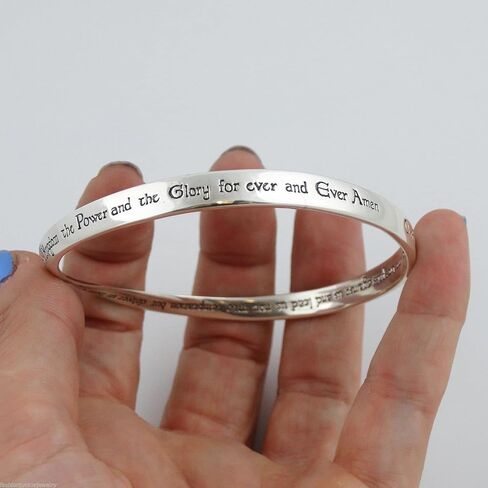 FashionJunkie4Life 925 Sterling Silver Religious Bangle Bracelet in Kuwait