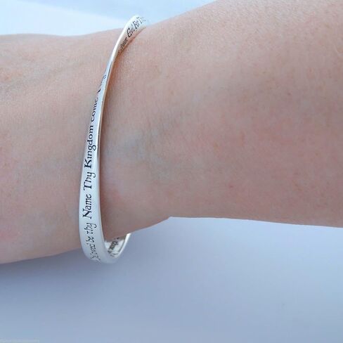 FashionJunkie4Life 925 Sterling Silver Religious Bangle Bracelet in Kuwait