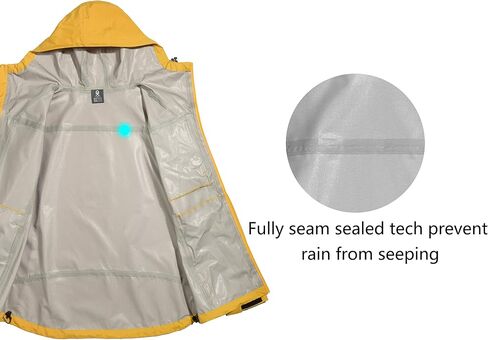 Little Donkey Andy Men's Rain Hiking Jackets Breathable Waterproof Windproof Shell Coats Fishing Travel Orange Medium in Saudi Arabia