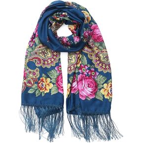 Gudessly Traditional Tassel Exotic Wrap Printed Scarf for Women Warm Soft Large Long Rectangular Fashion Scarves