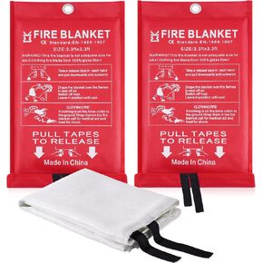 Fire Blanket for Home Kitchen Safety – Fiberglass Blankets Suspend Fire Flames Suspension for Kitchen School Fireplace Grill Car Garage House Warehouse Camp RV BBQ Emergency Safety (4, 3.3ft x 3.3ft)