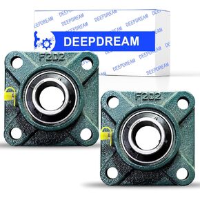 2 PCS of DEEPDREAM UCF205-16 Pillow Block Bearings, 1 inch Bore, Square Flange Mounted, Pillow Block Bearing 1 inch Shaft, Self Alignment