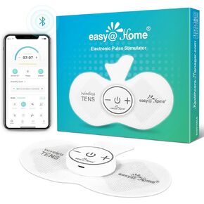 Easy@Home Wireless TENS Unit with APP Remote Control: Back Pain Relief Muscle Stimulator Massager | Powered by MyPainOff App iOS & Android App | Pain Therapy Management EHE015BLE