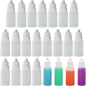 Othmro 30pcs 0.34oz/10ml White Translucent Plastic Portable Liquid Dropper Bottles Empty Squeezable Eye Liquid Dropper Bottles Containers with Caps