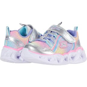 Skechers girls Heart Lights-rainbow Lux Sneaker, Silver/Multi, 6 Toddler US