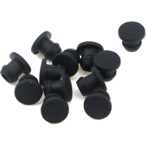 FarBoat 12pcs Silicone Plugs Waterproof Tapered Round Hole Stoppers Black for 12mm Hole
