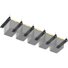 WALMANN Overheard Tote Storage Rail System, Garage Ceiling Bin Storage Rack Heavy Duty Adjustable Tote Slide Garage Storage System(for 3 Bins, Bins are not included)