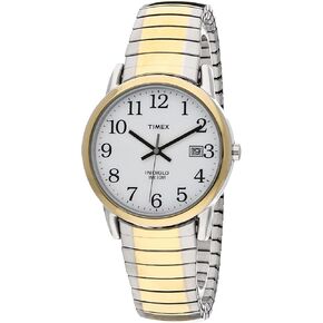 Timex Men's Modern Easy Reader 40mm Watch – Silver-Tone Case Black Dial with Stainless Steel Expansion Band