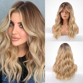 شعر مستعار بني طبيعي من HAIRCUBE، شعر مستعار قصير مموج بني بلون الشوكولاتة مع غرة للنساء، طول كتف صناعي للحفلات والاستخدام اليومي