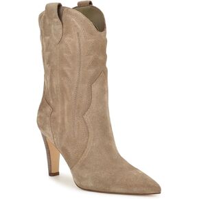Nine West Women's ALAMA Western Boot, Mushroom 240, 5.5