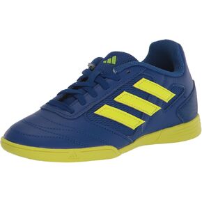 adidas Boy's Super Sala 2 Soccer Shoe, White/Solar Red/Team Royal Blue, 1 Little Kid