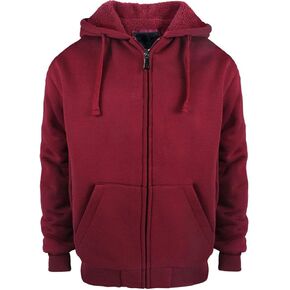 Men's Hoodies Full Zip Sherpa Lined Heavyweight Fleece Warm Sweatshirts Big Tall (Black, XX-Large)