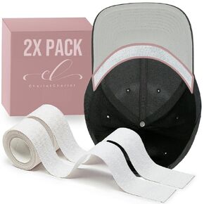 Hat Stain Protector Tape for Men and Women (100+ Uses Total, 2-Pack, Unisex) | Hat Liners for Sweat, Makeup, and Sunscreen Stain Protection | Hat Protectors for Sweat, Makeup, and Sunscreen Stains