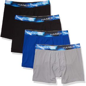 Hanes Ultimate Men's Sport X-Temp Ultra Lightweight Boxer Brief 4-Pack, Assortment 1, Medium