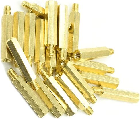 مسامير فاصل خيط ذكر إلى أنثى نحاسية سداسية المواجهة M4 x 50 مم + 6 مم عمود PCB للطائرة بدون طيار كوادكوبتر والكمبيوتر ولوحة الدوائر، حزمة من 15 in Kuwait